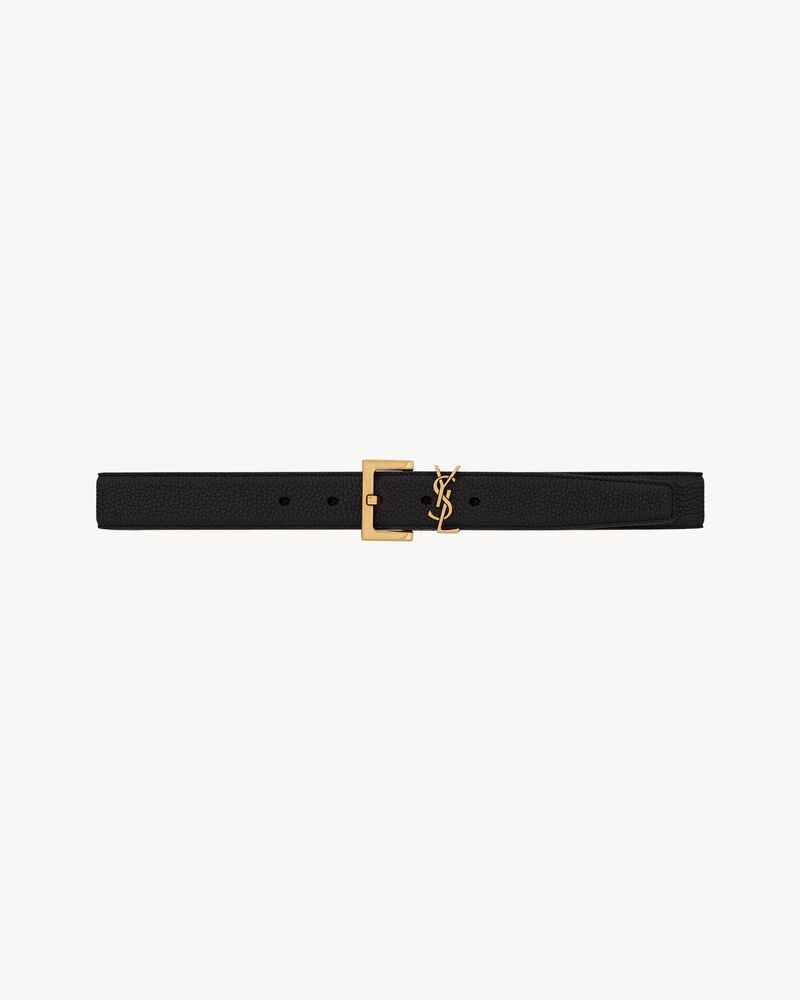 cassandre belt with square buckle in grained leather - Image 1